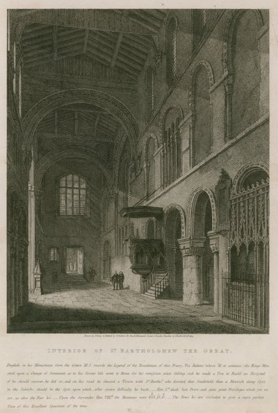 Interior of Church of St Bartholomew the Great by John Coney